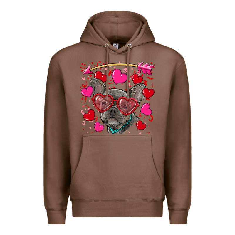 Valentine's Day French Bulldog Puppy Premium Hoodie by RanaPortraitStore | Teevron