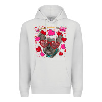 Dove Grey valentine's day french bulldog puppy Premium Hoodie - RanaPortraitStore