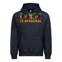 Navy black is beautiful juneteenth Urban Hoodie - texasbilliewilder