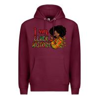 Burgundy i am black history Premium Hoodie - Zillion Design Studio