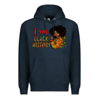 Navy i am black history Premium Hoodie - Zillion Design Studio