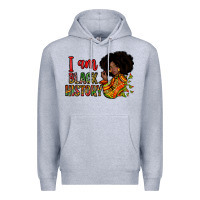Heather Grey i am black history Premium Hoodie - Zillion Design Studio