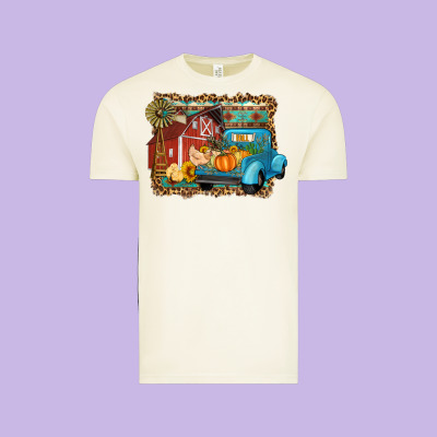Farm Life Fall Barn And Truck Vintage Tee Designed By Artiststas