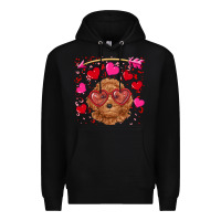 Black valentine's day toy poodle Premium Hoodie - RanaPortraitStore