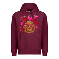 Burgundy valentine's day toy poodle Premium Hoodie - RanaPortraitStore