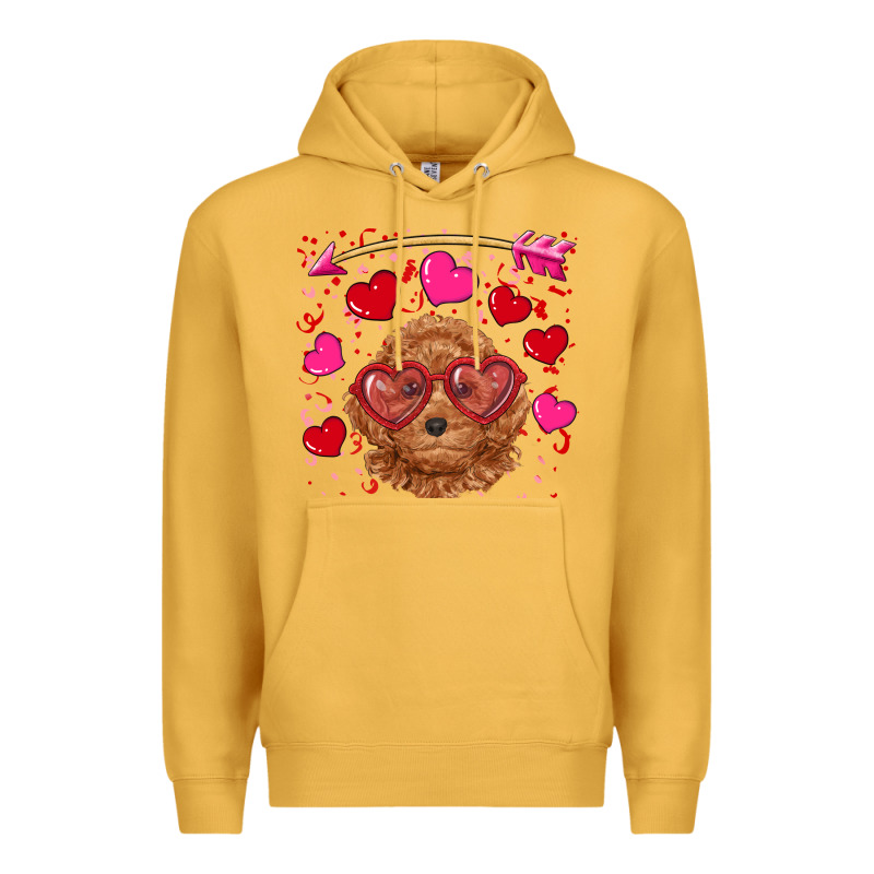 Valentine's Day Toy Poodle Premium Hoodie by RanaPortraitStore | Teevron