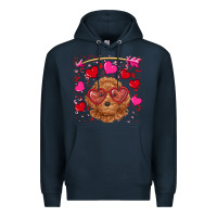 Navy valentine's day toy poodle Premium Hoodie - RanaPortraitStore