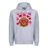 Heather Grey valentine's day toy poodle Premium Hoodie - RanaPortraitStore