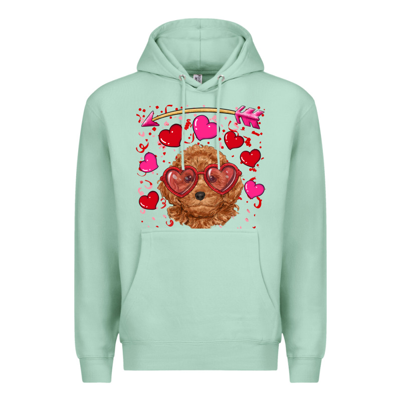 Valentine's Day Toy Poodle Premium Hoodie by RanaPortraitStore | Teevron
