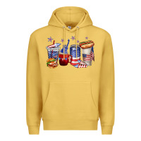 Antique Gold 4th of july coffee cups Premium Hoodie - texasbilliewilder