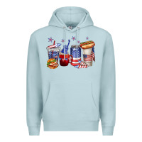 Blue Mist 4th of july coffee cups Premium Hoodie - texasbilliewilder