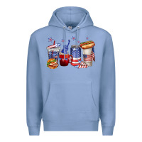 Colony Blue 4th of july coffee cups Premium Hoodie - texasbilliewilder