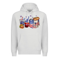 Dove Grey 4th of july coffee cups Premium Hoodie - texasbilliewilder