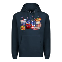 Navy 4th of july coffee cups Premium Hoodie - texasbilliewilder