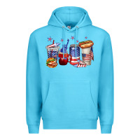 Ocean Blue 4th of july coffee cups Premium Hoodie - texasbilliewilder