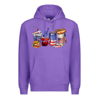 Purple 4th of july coffee cups Premium Hoodie - texasbilliewilder