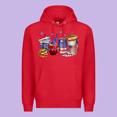4th Of July Coffee Cups Premium Hoodie Designed By Texasbilliewilder