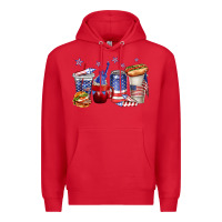 Red 4th of july coffee cups Premium Hoodie - texasbilliewilder