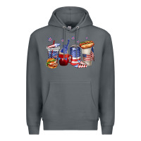 Rock 4th of july coffee cups Premium Hoodie - texasbilliewilder