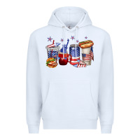White 4th of july coffee cups Premium Hoodie - texasbilliewilder