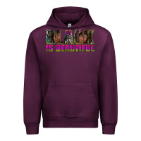 Mauve Wine black is beautiful neon Urban Hoodie - texasbilliewilder