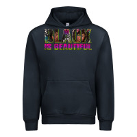 Navy black is beautiful neon Urban Hoodie - texasbilliewilder