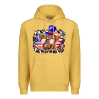Antique Gold 4th of july cow Premium Hoodie - texasbilliewilder