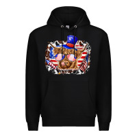 Black 4th of july cow Premium Hoodie - texasbilliewilder