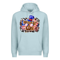 Blue Mist 4th of july cow Premium Hoodie - texasbilliewilder