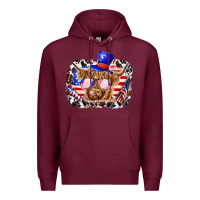 Burgundy 4th of july cow Premium Hoodie - texasbilliewilder