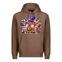 Chestnut 4th of july cow Premium Hoodie - texasbilliewilder