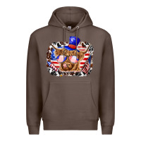 Coffee 4th of july cow Premium Hoodie - texasbilliewilder