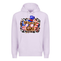 Lilac 4th of july cow Premium Hoodie - texasbilliewilder