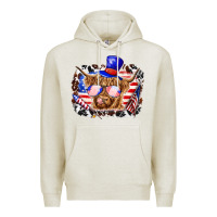 Oatmeal Heather 4th of july cow Premium Hoodie - texasbilliewilder