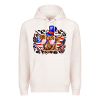 Pale Pink 4th of july cow Premium Hoodie - texasbilliewilder