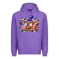 Purple 4th of july cow Premium Hoodie - texasbilliewilder