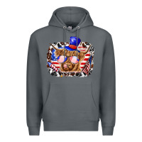 Rock 4th of july cow Premium Hoodie - texasbilliewilder