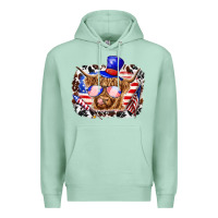 Seafoam 4th of july cow Premium Hoodie - texasbilliewilder