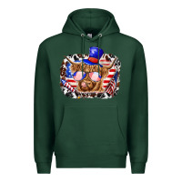 Sports Green 4th of july cow Premium Hoodie - texasbilliewilder