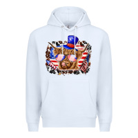 White 4th of july cow Premium Hoodie - texasbilliewilder