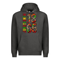 Charcoal Heather 1865 juneteenth Premium Hoodie - Zillion Design Studio