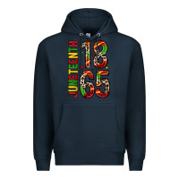 Navy 1865 juneteenth Premium Hoodie - Zillion Design Studio