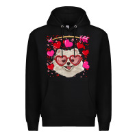 Black valentine's day white pomeranian Premium Hoodie - RanaPortraitStore