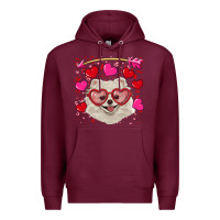 Burgundy valentine's day white pomeranian Premium Hoodie - RanaPortraitStore