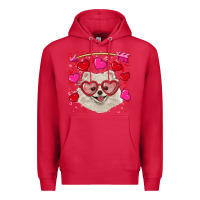 Cardinal valentine's day white pomeranian Premium Hoodie - RanaPortraitStore