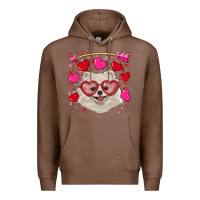 Chestnut valentine's day white pomeranian Premium Hoodie - RanaPortraitStore