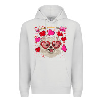 Dove Grey valentine's day white pomeranian Premium Hoodie - RanaPortraitStore