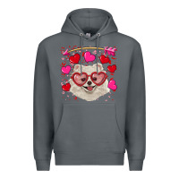 Rock valentine's day white pomeranian Premium Hoodie - RanaPortraitStore