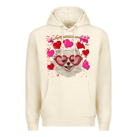 Sandshell valentine's day white pomeranian Premium Hoodie - RanaPortraitStore