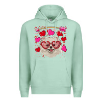 Seafoam valentine's day white pomeranian Premium Hoodie - RanaPortraitStore
